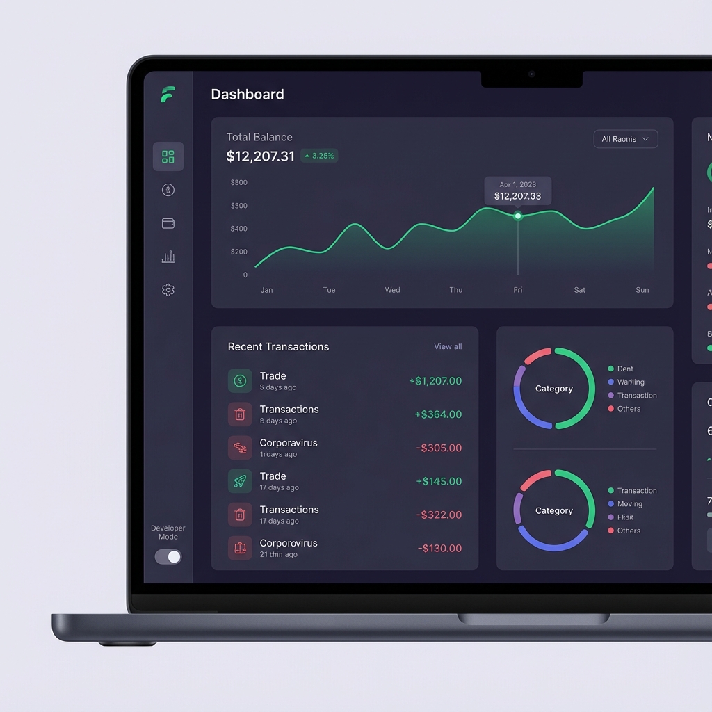 Modern UI with dark mode support